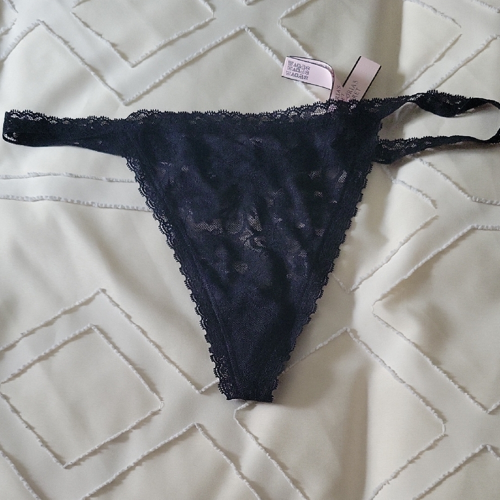 Victoria's Secret Black Lace Thong